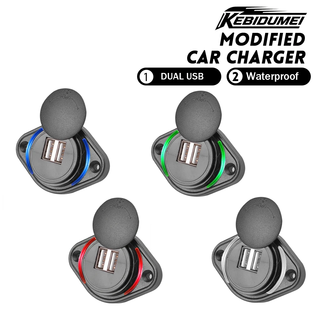 KEBIDUMEI Car Charger Socket 5V3.1A Power Adapter with Sliding Cap 12V/24V Fast Charging Power Outlet For RV Bus Car Accessories