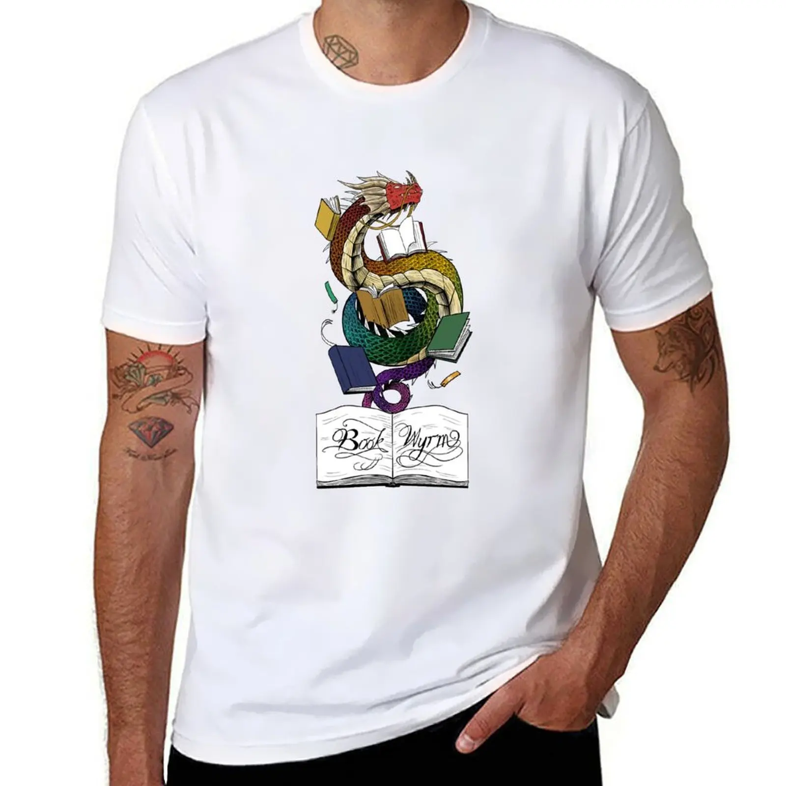 

Book Wyrm (chromatic) T-Shirt t shirt for man 100 percent cotton black cotton t-shirt plain for man package T-Shirt