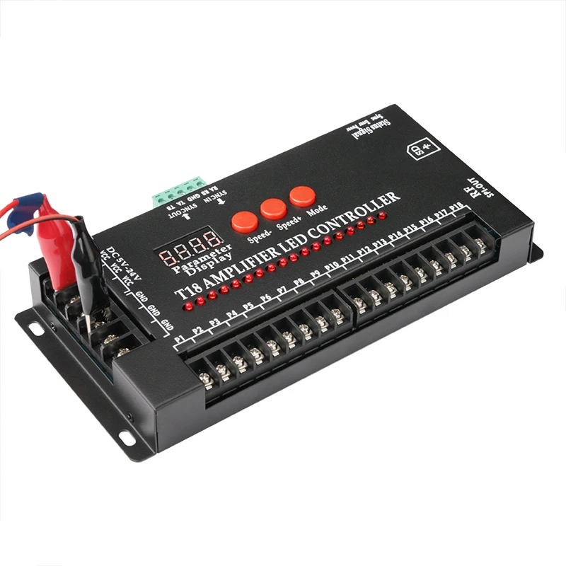 18CH output single color strip light /6 RGB strip light programmable controller, light turn on order control, brightness control