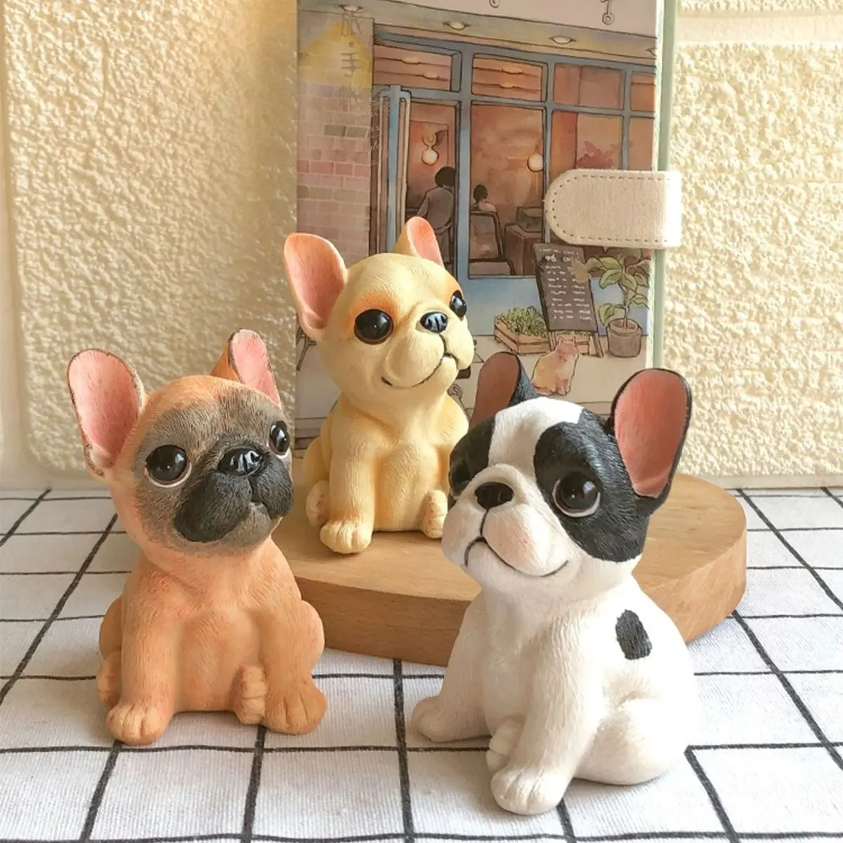 14cm Bulldog candela stampo in Silicone fai da te candela profumata che fa materiale stampo 3d animale francese Bulldog forma gesso sapone stampo