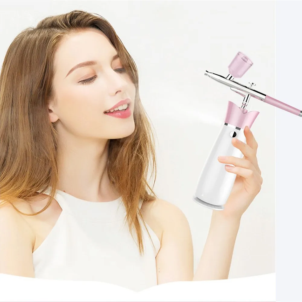 

Portable Rechargeable Wireless Airbrush With Compressor Double Action Spray Gun For Face Beauty Nail Art Tattoo Craft Cake Paint