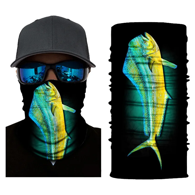 Fish Animal Design Neck Scarf Seamless Bandanas for Women Men Outdoor Fishing Runing Cycling Headwrap Face Mask Neck Gaiter