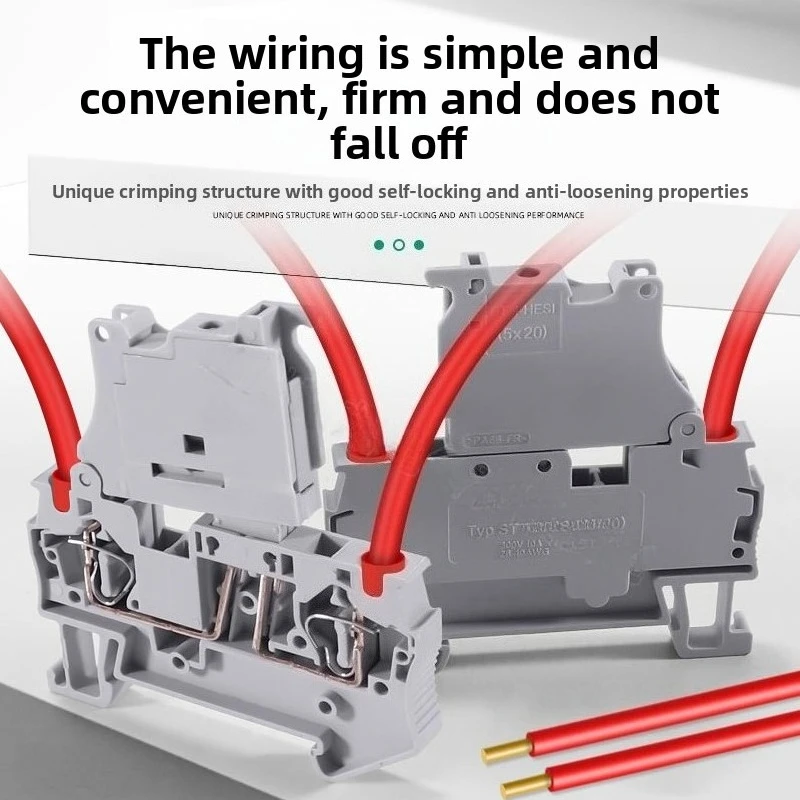 10Pcs ST 4-HESI 5X20 Fuse Terminal Block With Disconnect Lever Spring Connection Fuse Holder NS 35 DIN Rail Connector ST4-HESI