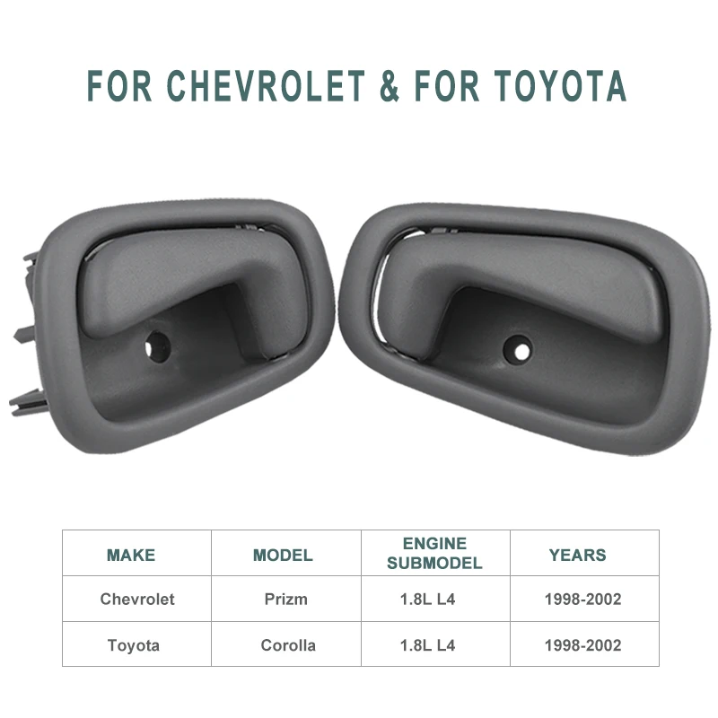 1pcs Left & Right Dark Gray Interior Door Handle Inside Door Handles For Toyota Corolla Chevrolet Prizm 1998-2002 69206-02050