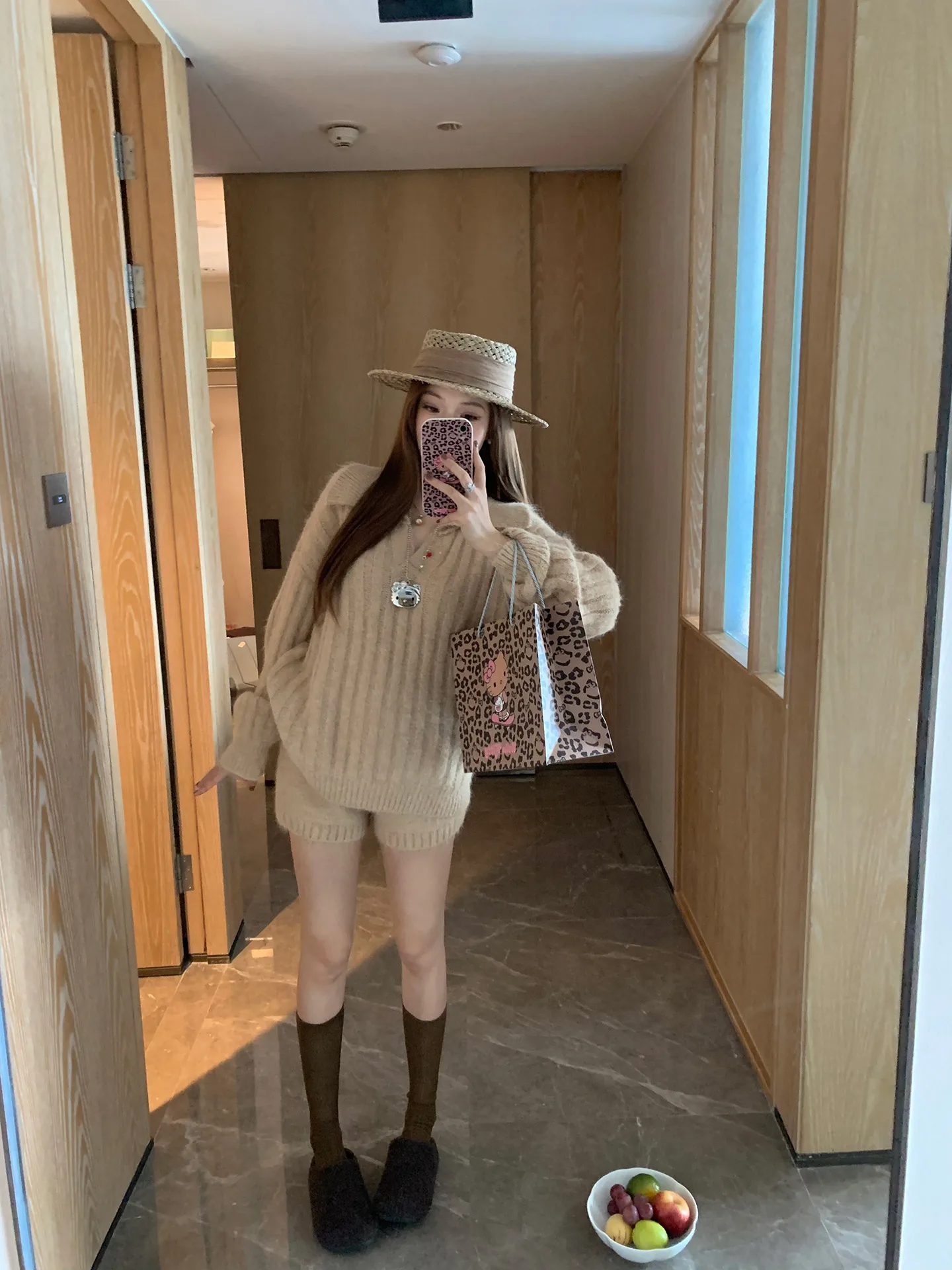 

Мягкий теплый универсальный комплект из двух предметов с отложным воротником для женщин: модный осенне-зимний и весенний шикарный комплект-двойка