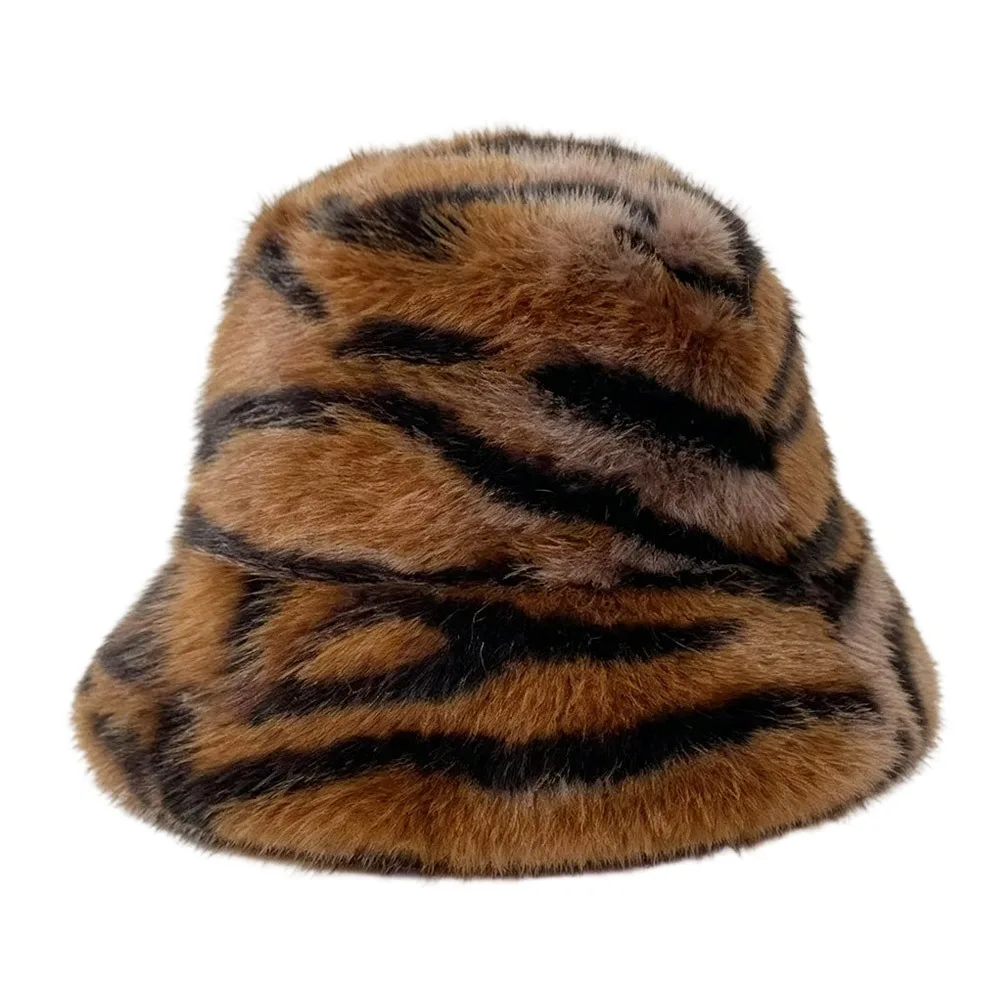 Small Tiger Pattern Face Show Fisherman's Hat Casual Fashion Autumn Winter Warm British Japanese Style