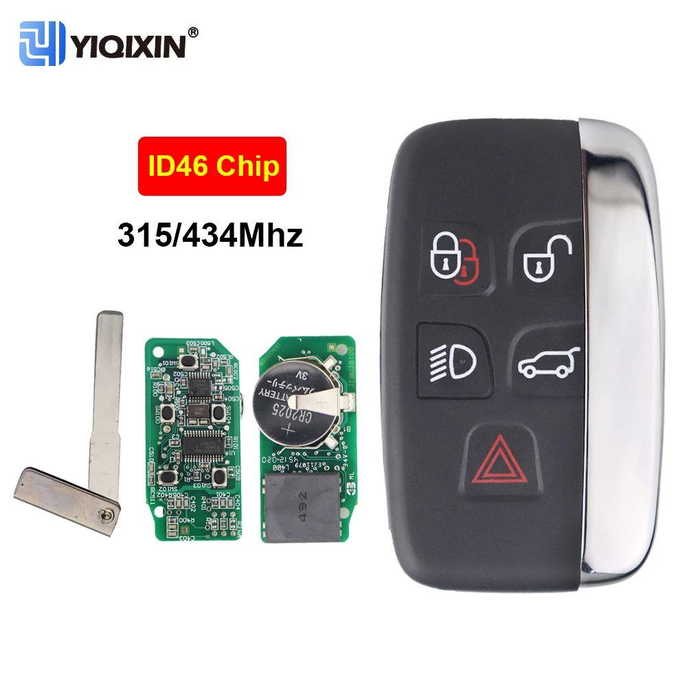 

Дистанционный Автомобильный ключ YIQIXIN 315/434 МГц для Land Rover LR2 LR4 Evoque Sport Discovery 4 5 Freelander 2012 - 2018 ID46 чип маленькое лезвие