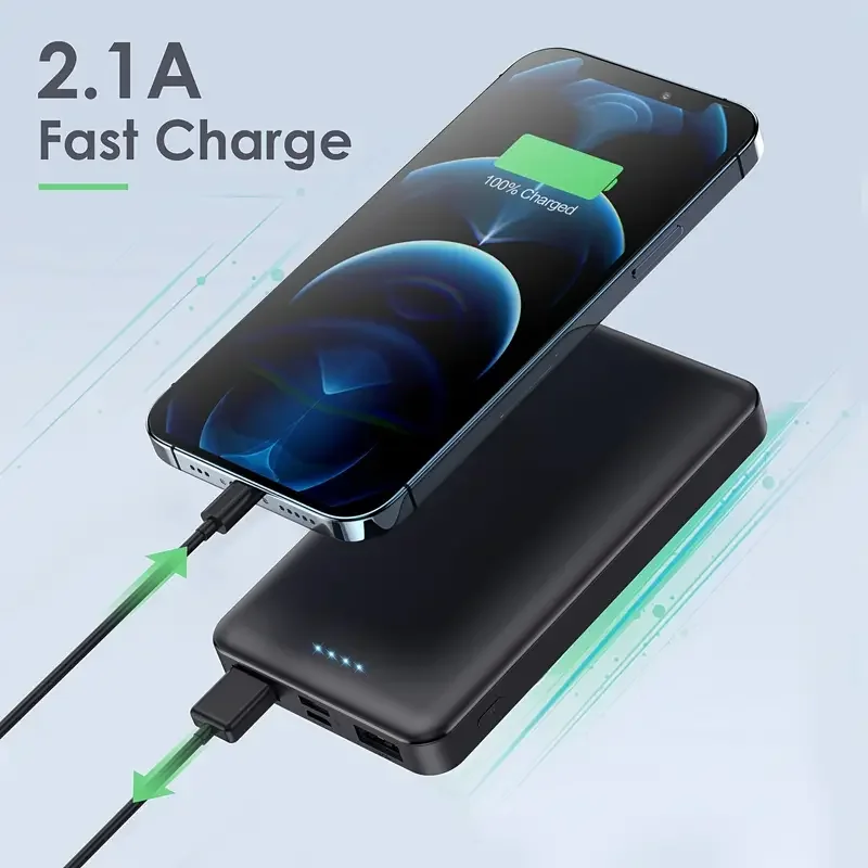 20000mAh Dual USB Port 5V 2A Fast Charger Power Bank Mini Portable External Battery Power For iPhone Samsung Xiaomi Huawei