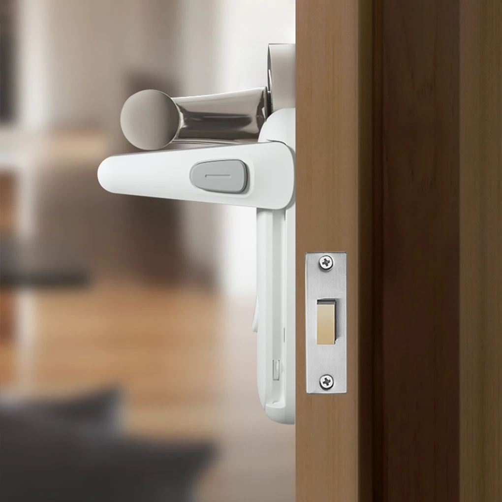 2x Baby Protection Door Handle Lock For Home Office Safety Anti-hand Pinch Door Handle Safety Lock