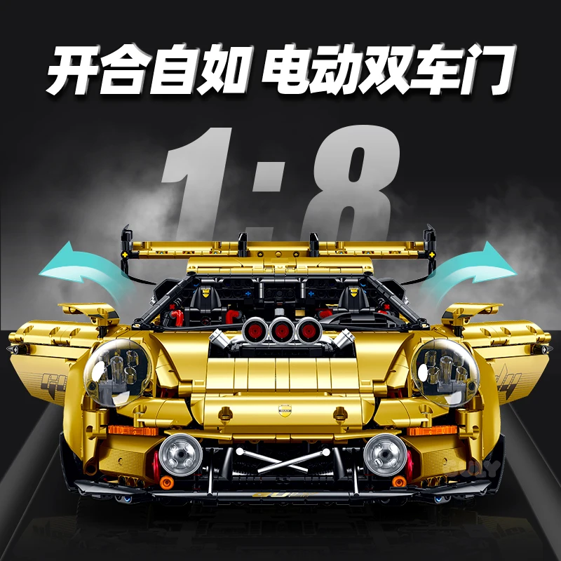 새로운 10640 3824pcs MOC 기술 원격 제어 스포츠카 GT3 빌딩 블록 벽돌 조립 모델 장난감 소년 선물 세트