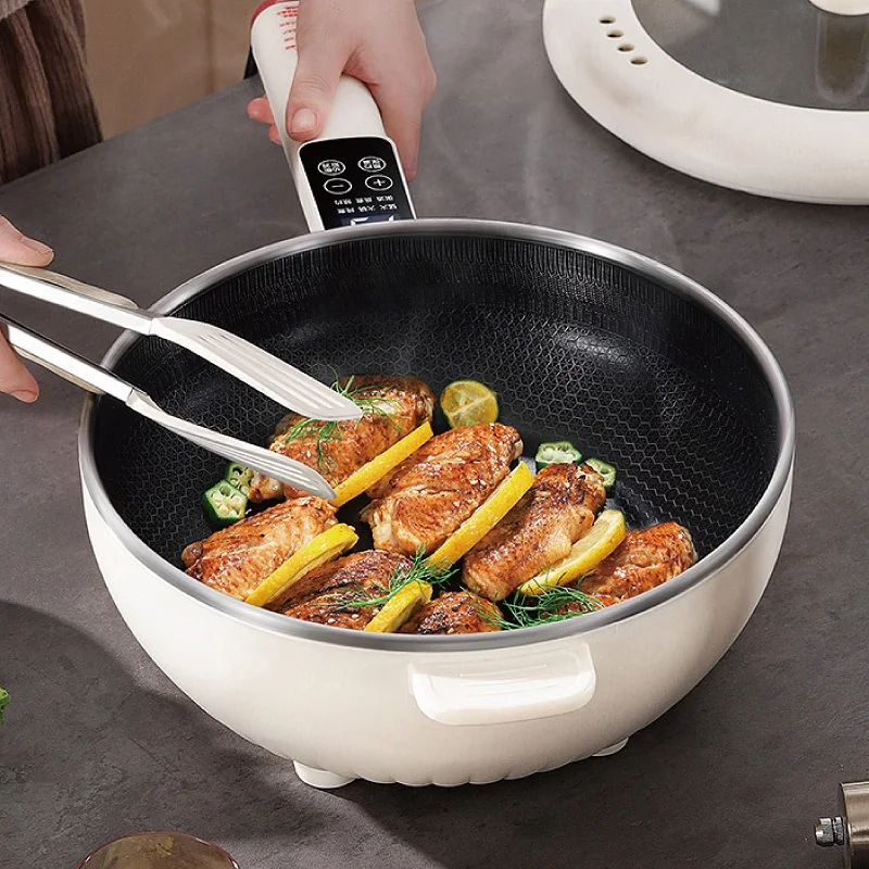 4.5L Multifunctional Electric Pot Non Stick Frying Pan Large Capacity Hot Pot Home Reservation Soup Pot Auto Keep Warm 1350W