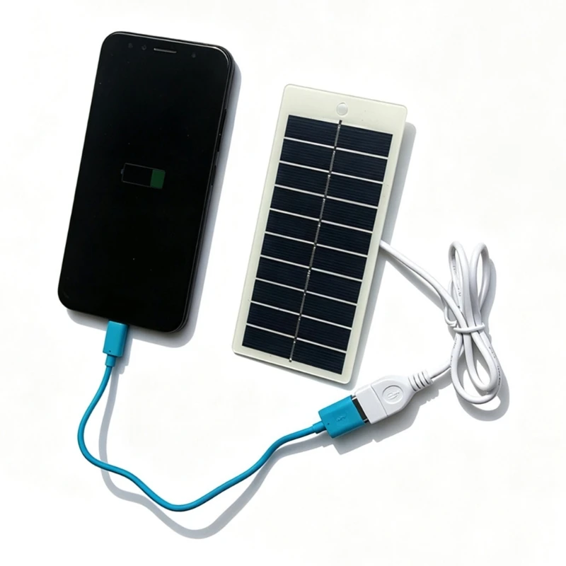 Portable Sun Energy Board with USB Output for Low-Power Devices, Carry Clip 5V 1.5W Unit for Hiking Travel Camp Gear and Outdoor