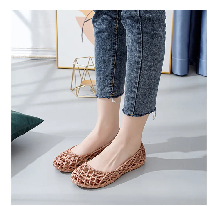 Damen-Netzgewebe-Ballerinas 2026 Sommer Markendesign Hohle Alltagssandalen Bequeme Netz-Strandschuhe – Detail 9
