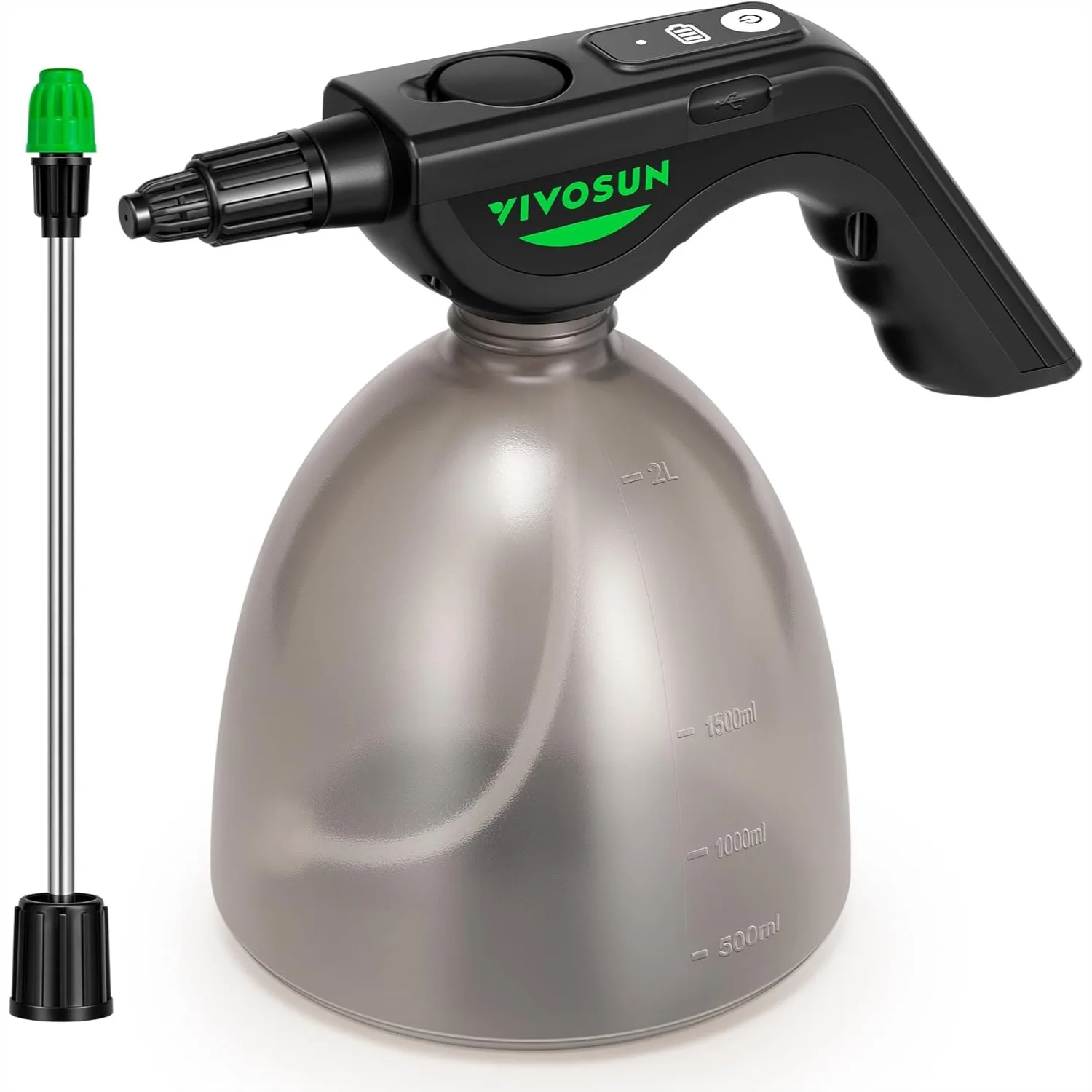

Electric Sprayer 0.5 Gallon, USB Rechargeable Battery Powered Spray Bottle for Plants, Automatic Water Pump Mister with