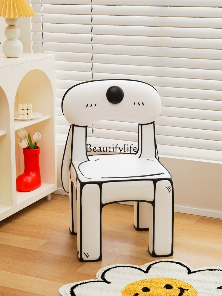 Creative comic backrest chair household entrance entrance shoe change stool coffee table floor ornament