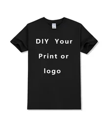 EU size 100% pure cotton custom T-shirt front and back team school uniform store logo text photo for men's personalized high-end