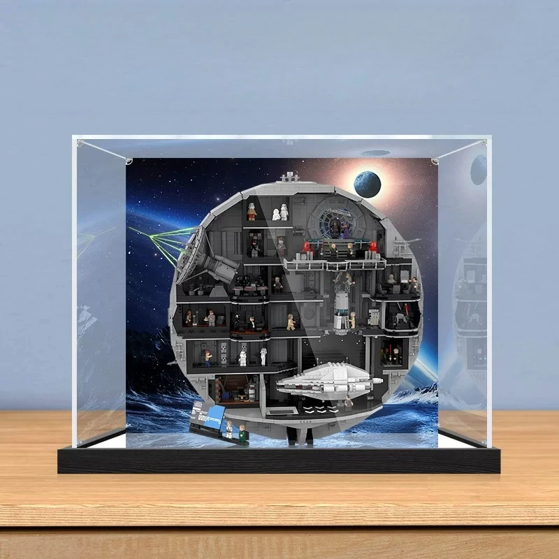 Clear Acrylic Display Case Dust Cover For lego 75419 Death Star, Transparent Storage Showcase Building Block Model