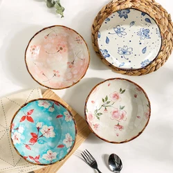 Ceramic Plates, Japanese Ddishes, Home Tableware, Creative Round Dishes, Dinner Plates, High-quality Deep Plates