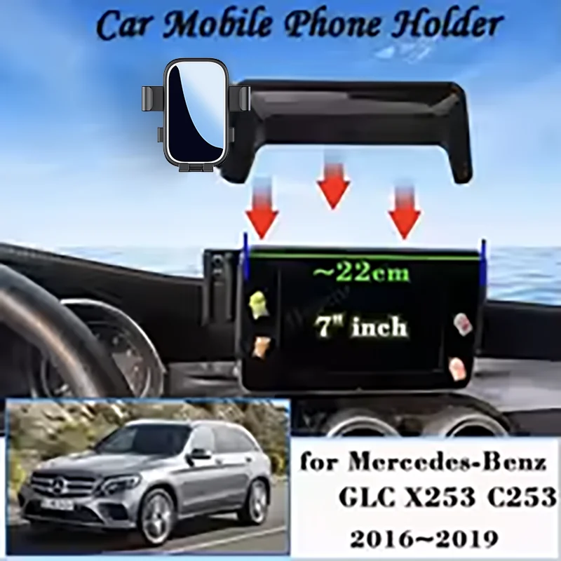 

Car Mount for Mercedes-Benz GLC X253 C253 2016~2019 Air Vent Mobile Phone Holder Cellphone Bracket Gravity Stand Accessories