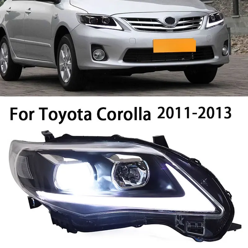 

Передняя фара для Toyota Corolla светодиодный, фары 2011-2013, фары Corolla DRL, сигнал поворота, фары дальнего света, объектив проектора Angel Eye