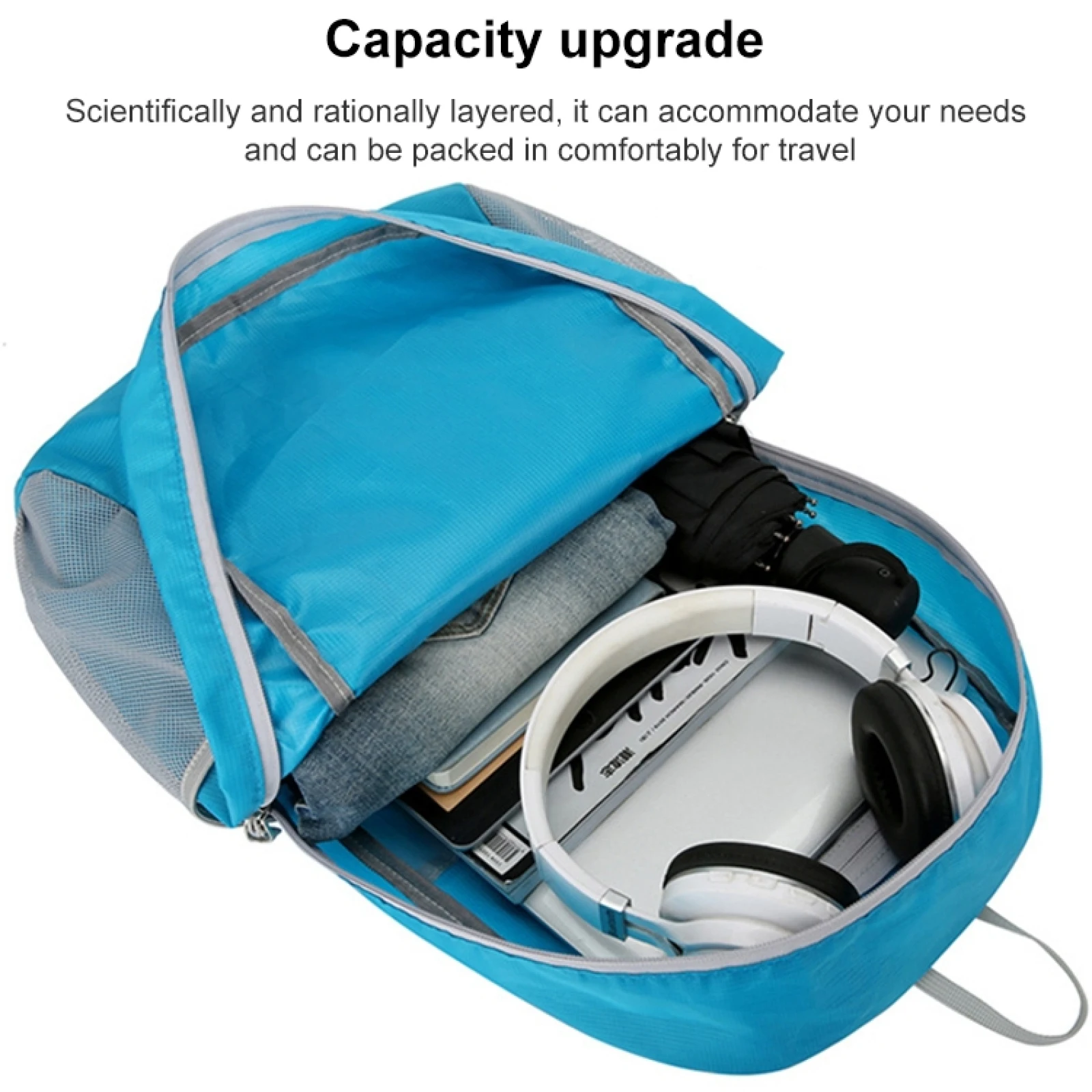 HAWEEL 하이킹 휴대용 접이식 배낭 대용량 방수 어깨 가방 야외 캠핑 피크닉 여행 백백 배낭