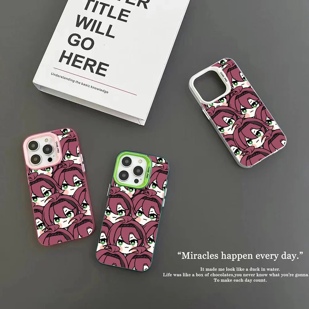 Cute Genshin Impacts Phone Case IMD Color Silver Shell For IPhone 16 15 14 13 12 Pro Max Plus