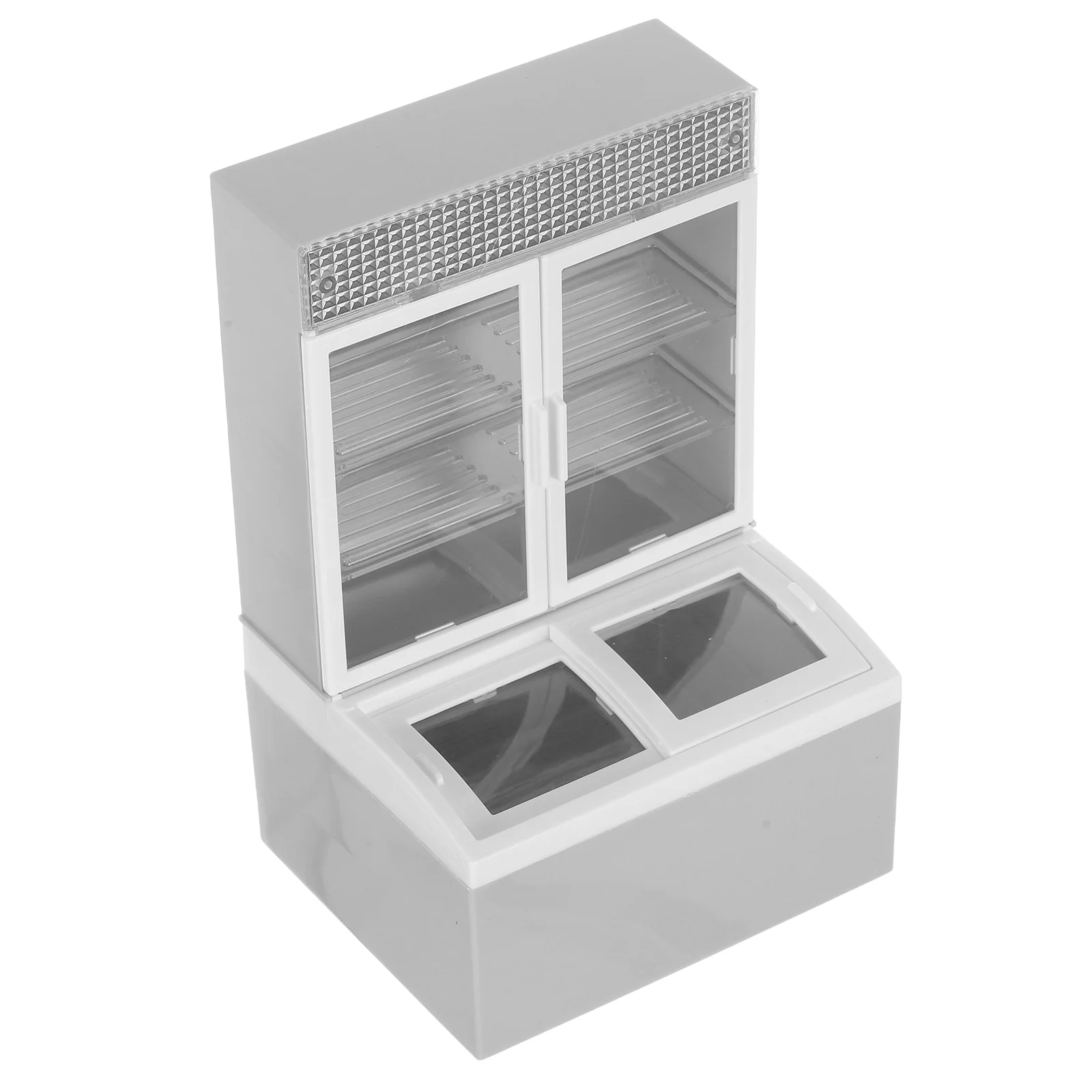 

Miniature Simulation Ice Cream Cabinet Kids Fridge Toy Showcase Tiny Refrigerator for Dolls