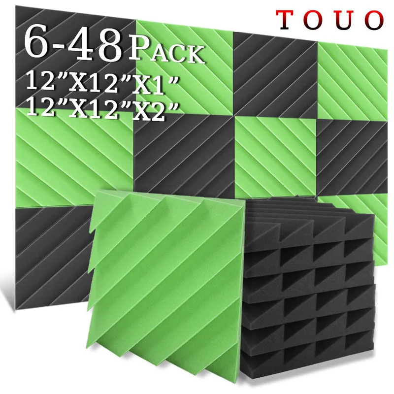 

TOUO Diamond Groove Acoustic Foam 6-48 Pcs Flame-Retardant Soundproof Sponge Sound Absorbing Material Ktv Acoustic Treatment