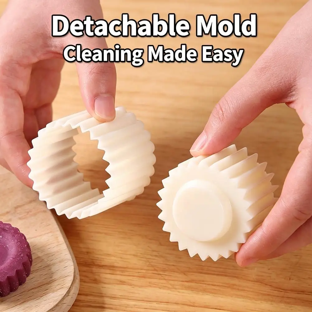Detachable 2-in-1 Pastry Mold Stamp Mooncake Mold Pastry Cake Decorating Tool Hand Pressure Home DIY Party Baking Cookie Molds