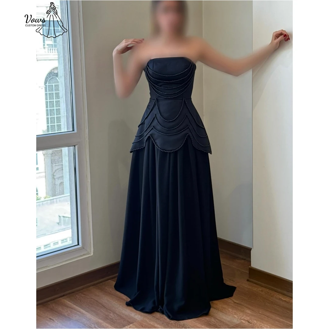 

Vows Пром платья 2025 Роскошное вечернее платье Свадебная гость Линия на заказ Жемчужные элегантные женские вечерние платья Бальное платье