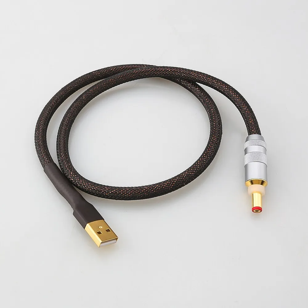 OCC Copper HiFi DC Power Cord High-End USB A to 5.5*2.1mm DC Male Plug Audiophile Grade Power Supply Cable