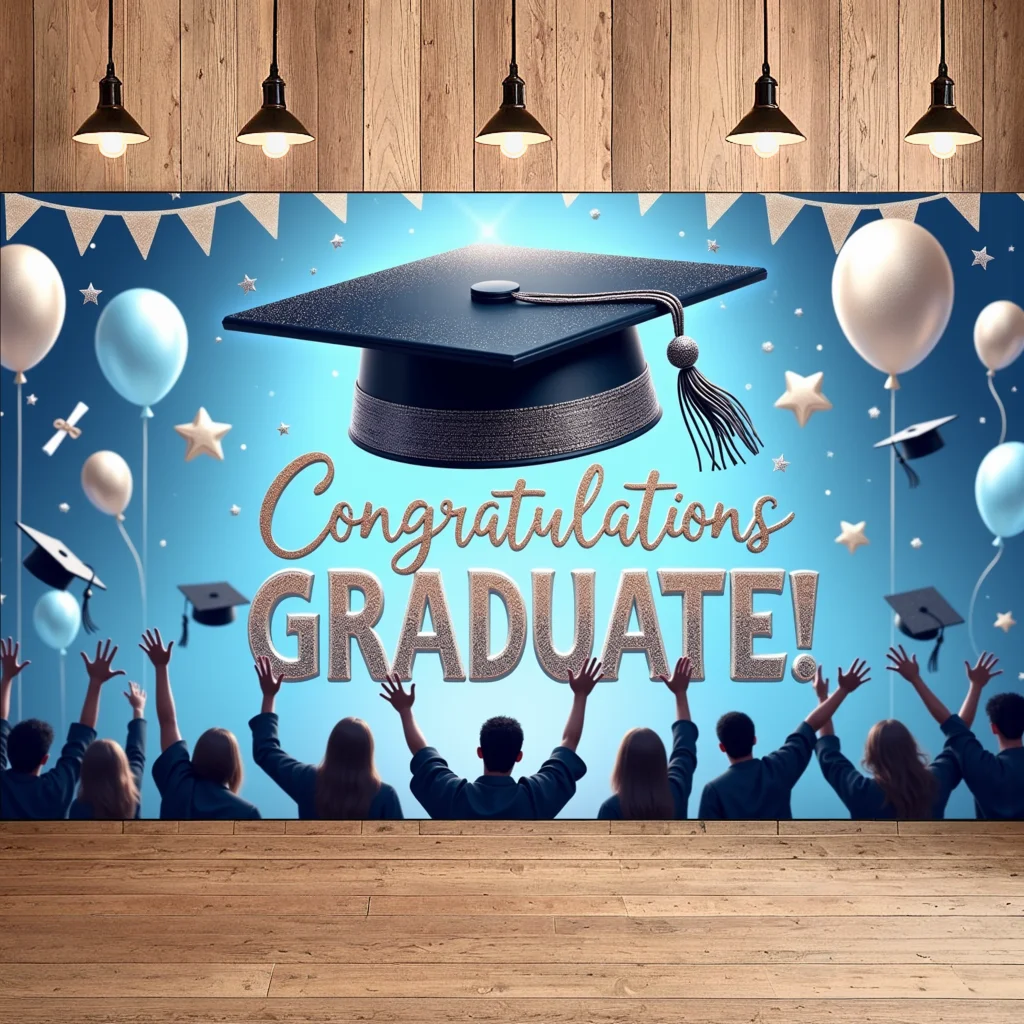 Photo Prop Star Elements Graduation Decoration Achievement Banner Fabric Material Event Banner For Photo Shoot Student Party