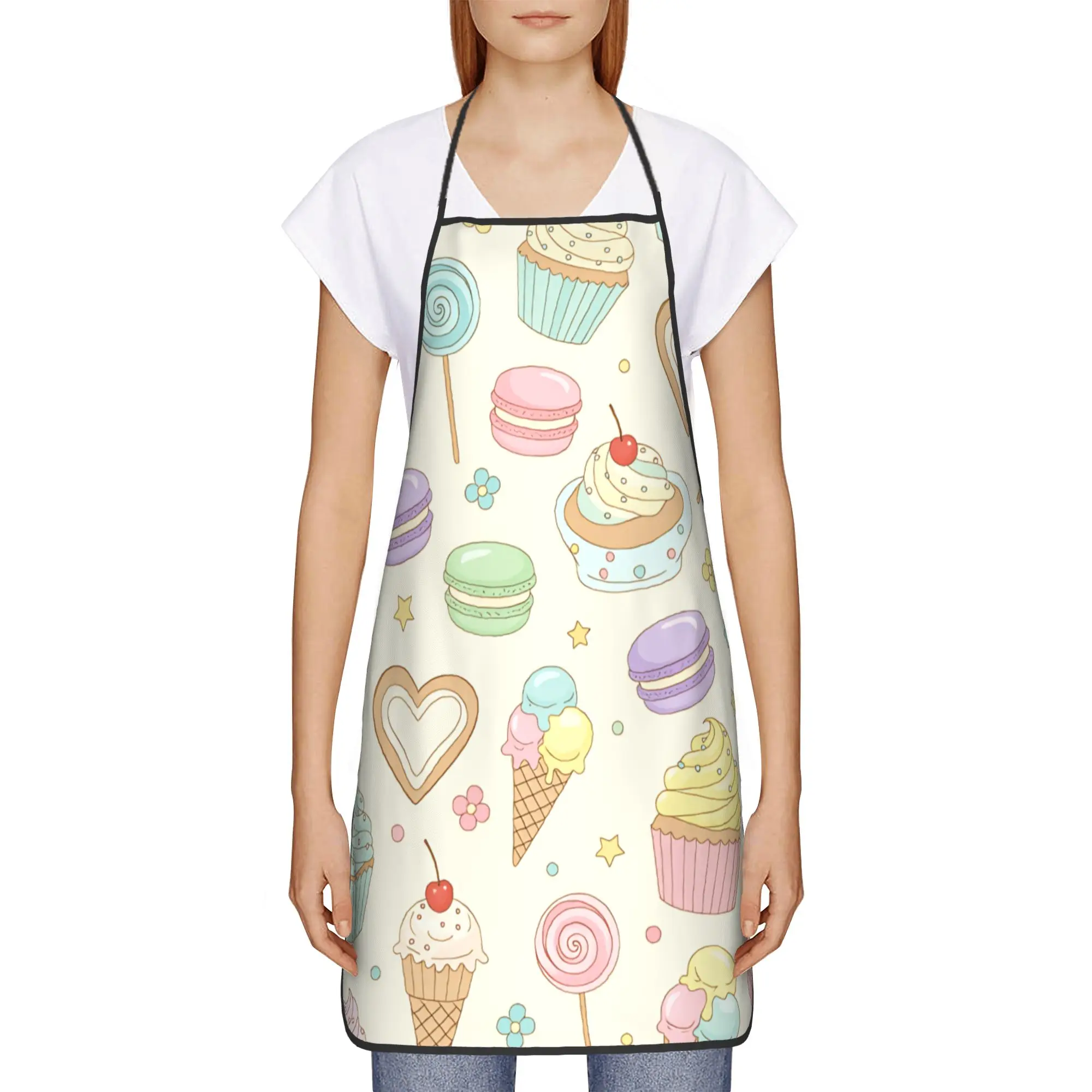 

Очаровательный фартук для кулинарии и уборки, милый кухонный аксессуар, рабочий фартук для взрослых без карманов