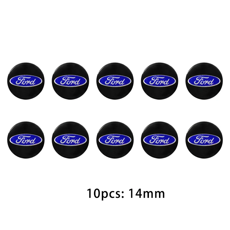 14mm Car Control Key Logo Sticker Accessory for Ford Kuga Transit Ecosport ESCORT Fiesta Mk7 Focus Ranger Mondeo Mustang Transit