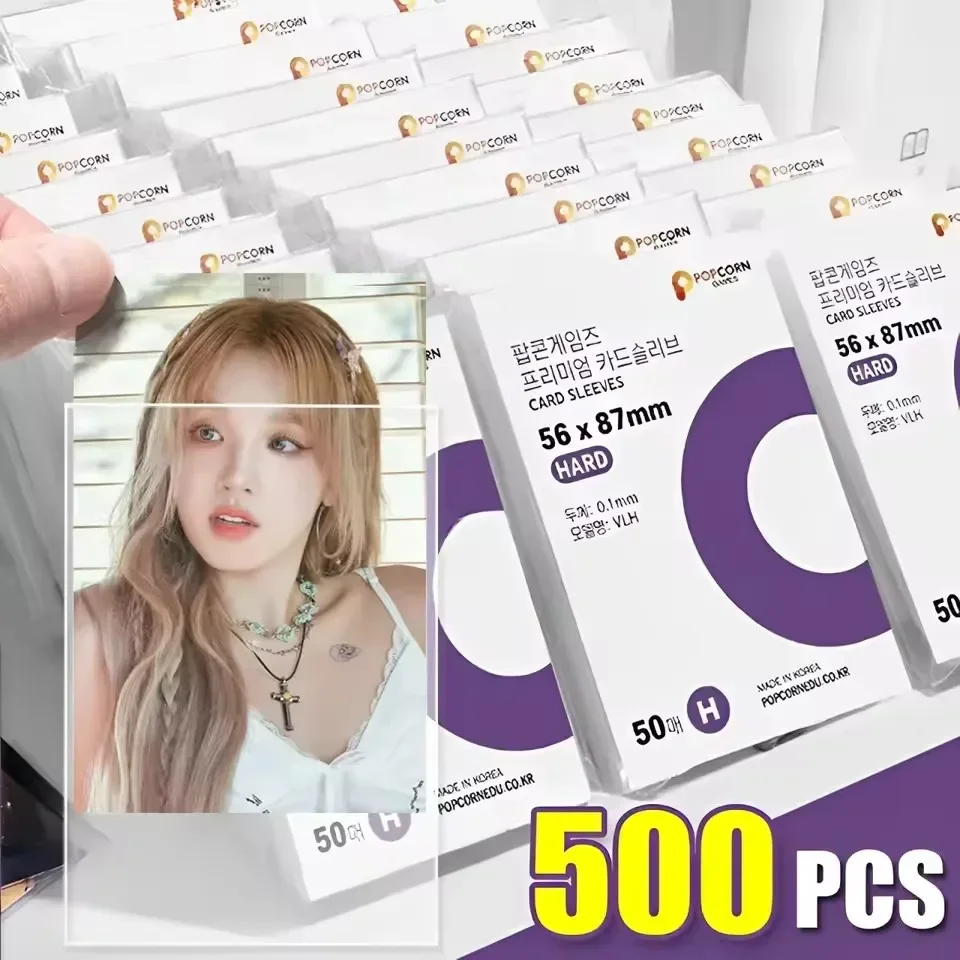 56x87mm 63.5x88mm Card Sleeves Transparent PP Kpop Card Holders Postcards Films Waterproof idol Album Photo Protective Sleeve