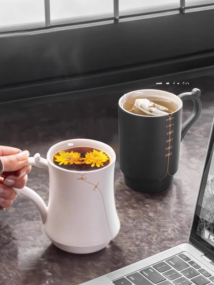 Becher Keramiktasse Paar großes Fassungsvermögen