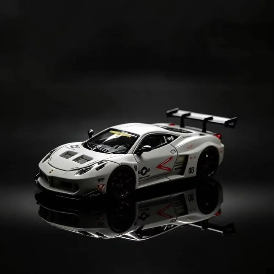 Mechspeed 1:64 Prancing Horse 458GT LBWK Spoiler Modified Resin Model Car Collectible Gift Ornament