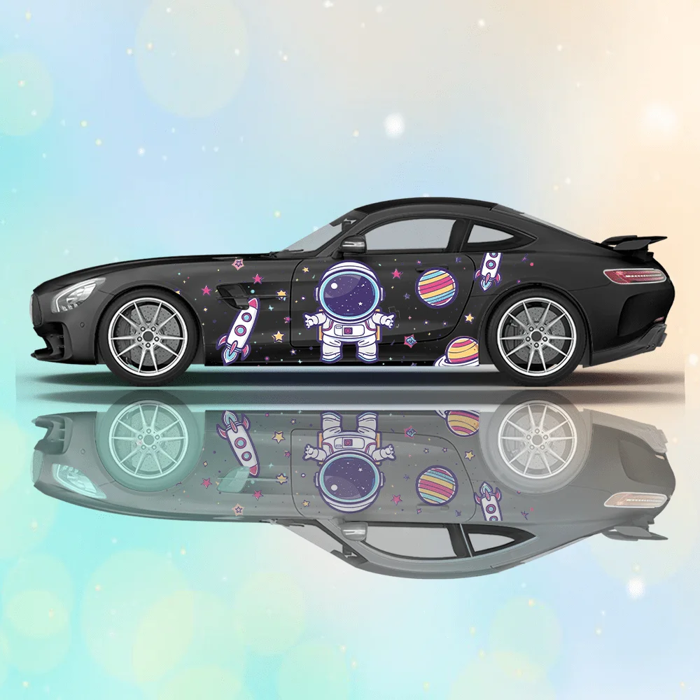 ملصق فينيل لسيارة رائد الفضاء الكوكبي ملصق PVC ذاتي اللصق مناسب للشاحنات SUV الديكور اكسسوارات السيارات هدية #3