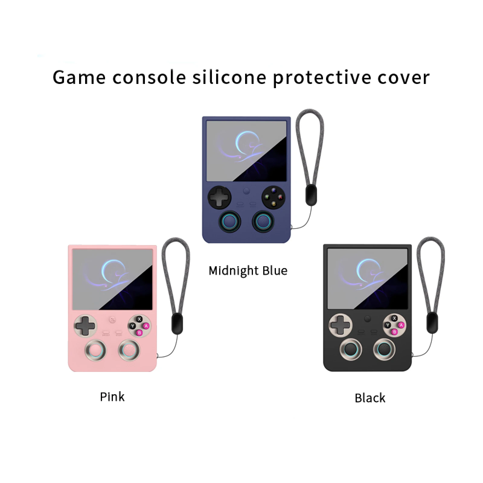 Silicone Case for ANBERNIC RG477V, Anti-Scratch Shockproof Soft Protective Sleeve Skin Cover with Lanyard and 4Pcs Joystick Cap