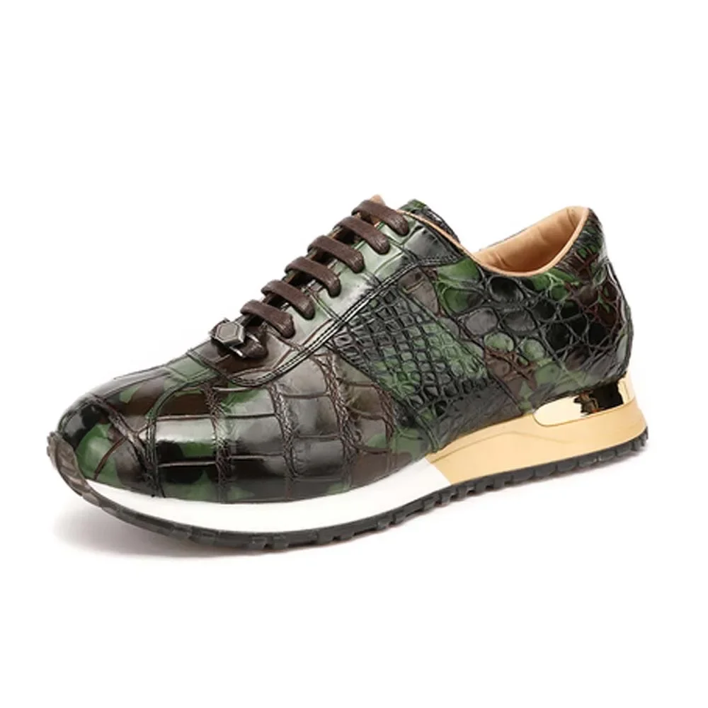 hulangzhishi men leisure male  green men crocodile shoes  male