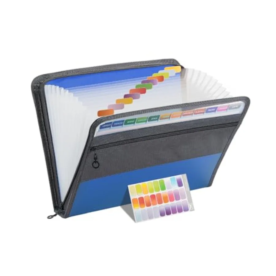 

- Accordion File Organizer, 13 Pockets, Blue, Document Organizer, Expanding File Folder Organizer, Accordion Folders for Docume