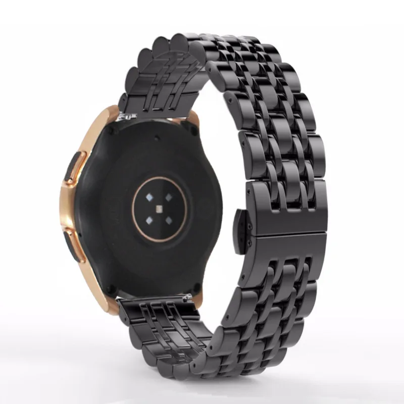 

20mm Stainless Steel Watch Strap with Butterfly Buckle for Samsung Galaxy Watch 42mm - Black