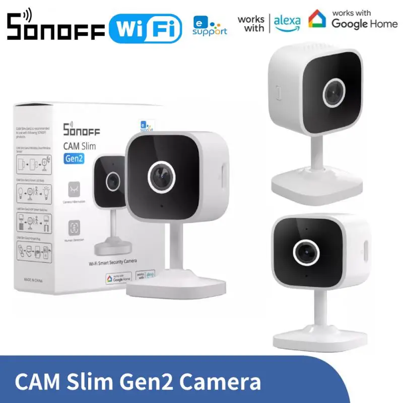 SONOFF CAM Slim Gen2 WiFi Smart Home Security Camera 1080P HD Motion Detection Two-way Audio Night Vision Via Alexa Google Home