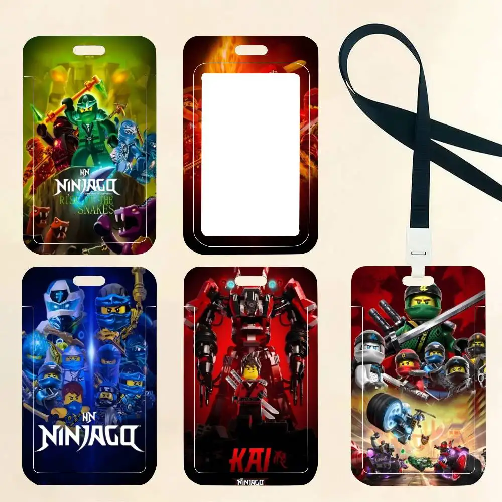 

Cool L-LEGOs Cartoon N-Ninjago ID Card Holder Neck Strap Pendant Door Badge Holder Lanyards Keychain Work Credential Case Gift