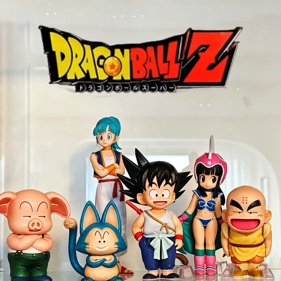 6 Stück Anime-Merchandise Dragon Ball Z Son Goku Q-Version Son Goku Chi-Chi Puar Krillin Actionfigur PVC Sammelmodell Spielzeug Geschenk