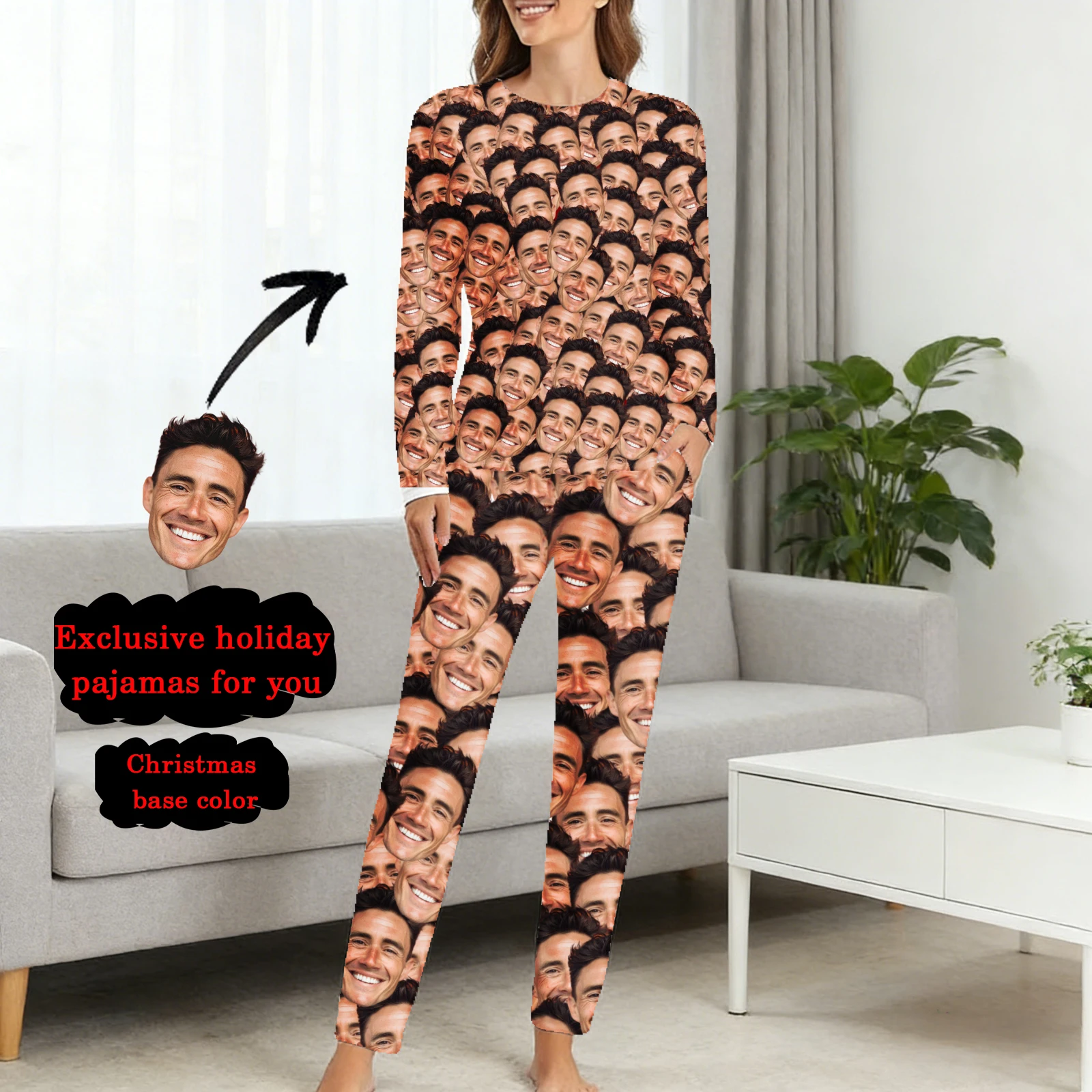 

Custom Pet Face Pajamas Personalized Photo Matching Family PJs