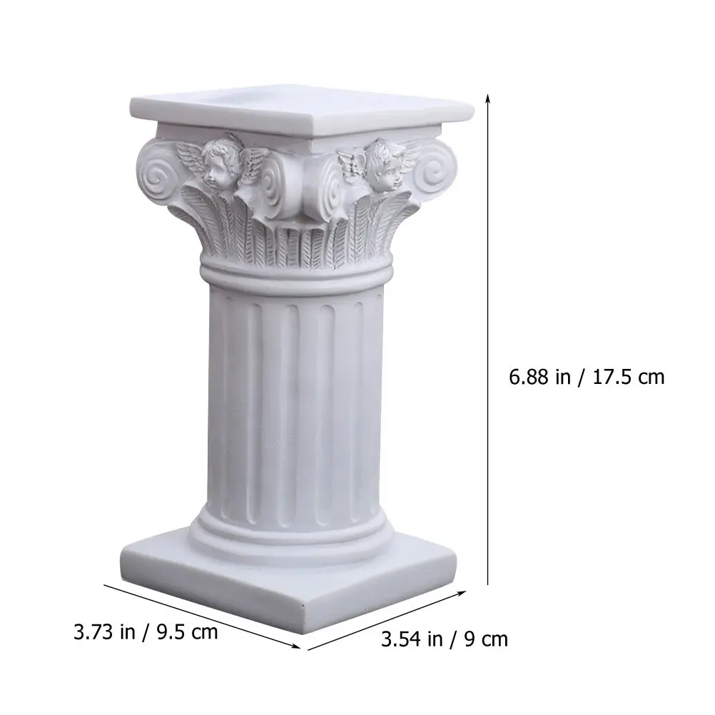 Roman Column Holder Resin Retro Elegant Luxury Decorative Candlestick for Home Tabletop Desktop Micro-Landscape Photo