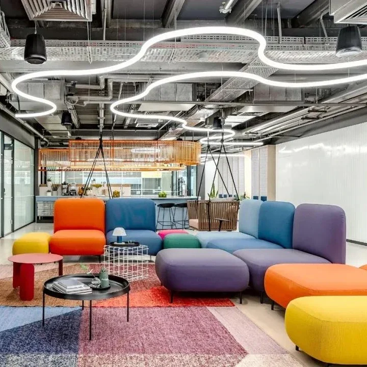 

A A Combination Modern Design Loose Furniture Office Building Public Area Lobby Fabric Sectional Waiting Sofa