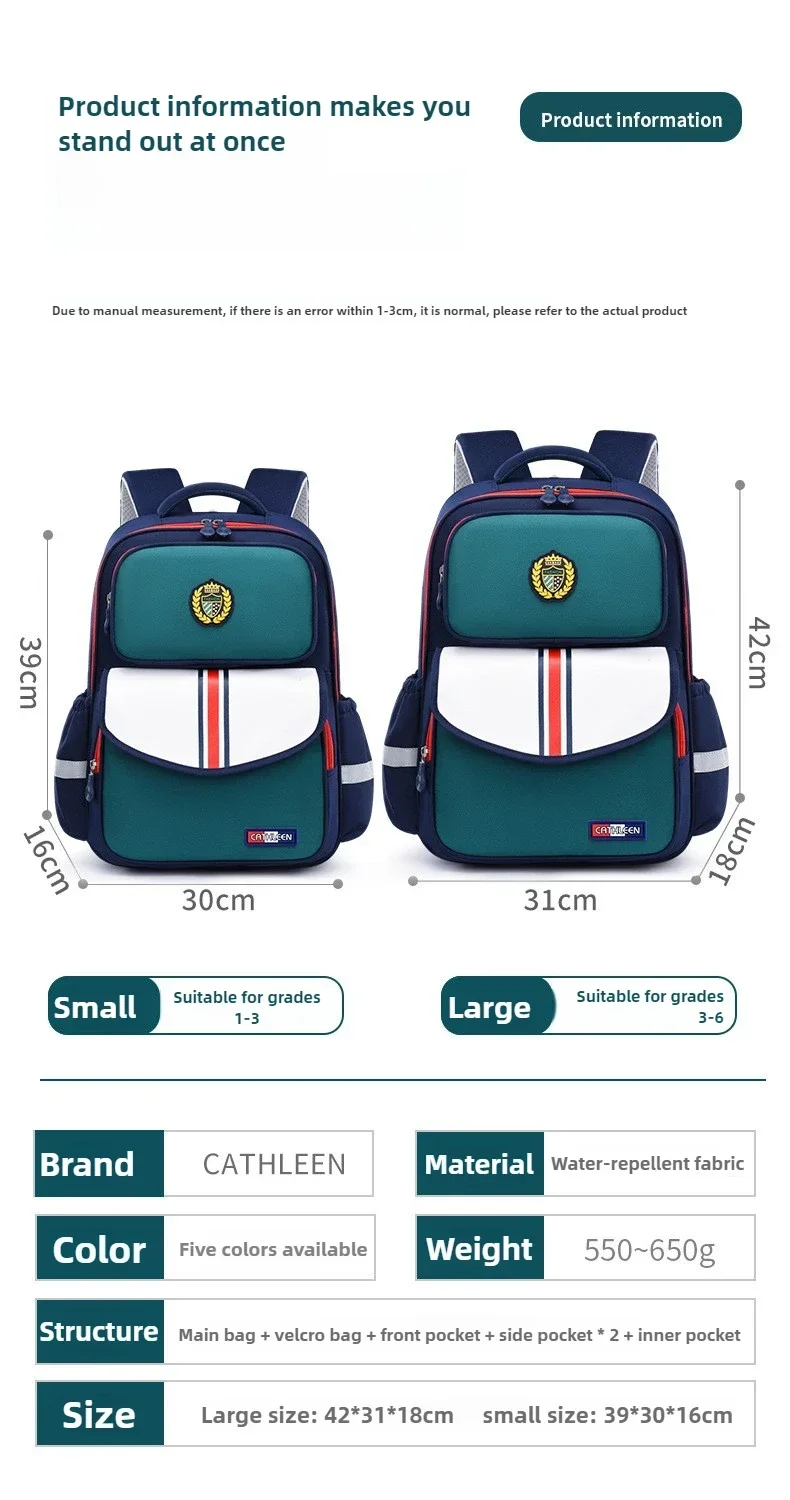 Kinder-Schulrucksack für Jungen und Mädchen der Klassen 1,6, leicht, Oxford-Stoff, wasserdicht, langlebig, Büchertasche mit ergonomischem Design – Detail 4
