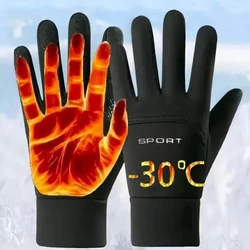 Winter Women Gloves Men Touchscreen Running Anti-Skid Reflective Water-Repellent Windproof Warm Fleece Ski Cycling Sports Gloves